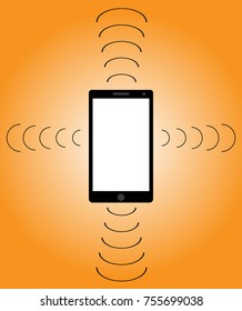 Radiation from a mobile phone.