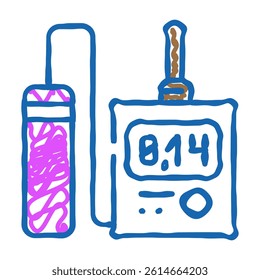radiation monitoring nuclear energy doodle icon sketch vector. radiation monitoring nuclear energy sign. isolated symbol illustration