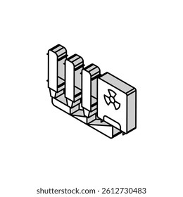 radiation monitoring nuclear energy isometric icon vector. radiation monitoring nuclear energy sign. isolated symbol illustration