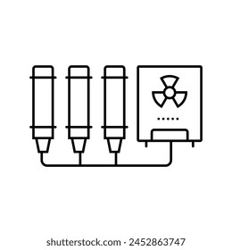 radiation monitoring nuclear energy line icon vector. radiation monitoring nuclear energy sign. isolated contour symbol black illustration