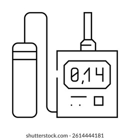 radiation monitoring nuclear energy line icon vector. radiation monitoring nuclear energy sign. isolated contour symbol black illustration