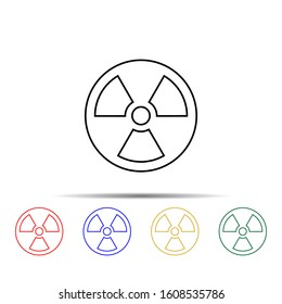 Radiation multi color style icon. Simple thin line, outline vector of sciense icons for ui and ux, website or mobile application