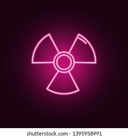 The radiation neon icon. Elements of ecology set. Simple icon for websites, web design, mobile app, info graphics