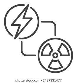 Strahlen- und Kernenergie-Vektor-Konzept dünne Linie Symbol oder Symbol