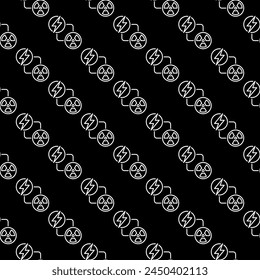 Radiation and Nuclear Energy vector concept thin line seamless pattern
