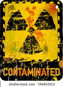Radiation o. nuclear contamination warning, vector illustration