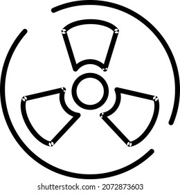 Diseño del icono del vector de contorno de radiación
