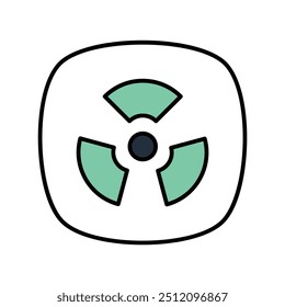 radiation pollution icon with white background vector stock illustration