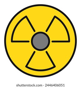 Radiation Pollution vector Radioactive Hazard concept colored icon or symbol