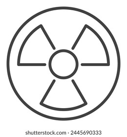 Strahlenschutz-Vektorgrafik Radioactive Hazard Concept-Symbol oder Melden Sie sich an Thin Line-Stil
