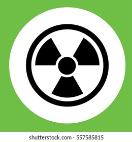 radiation radioactive sign black simple icon in circle
