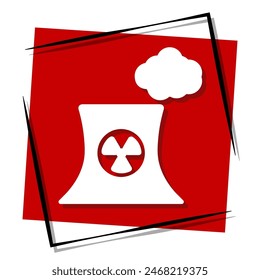 radiation red banner. Vector illustration.