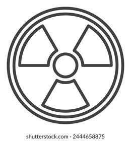 Radiation or Renewable Nuclear Energy vector concept thin line icon or symbol