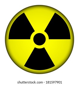 Radiation round button - vector illustration.