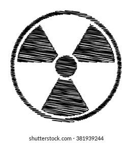 Radiation Round sign. Icon with scribble effect