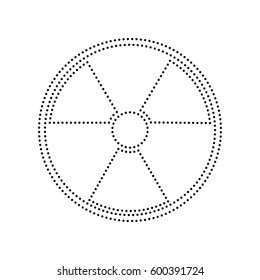 Radiation Round sign. Vector. Black dotted icon on white background. Isolated.