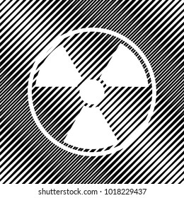 Radiation Round sign. Vector. Icon. Hole in moire background.