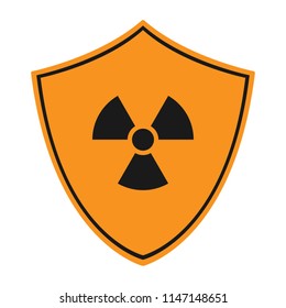 Radiation Safety Sign. Shield And Radiation Symbol. Vector Icon.