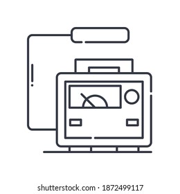 Radiation scanner icon, linear isolated illustration, thin line vector, web design sign, outline concept symbol with editable stroke on white background.
