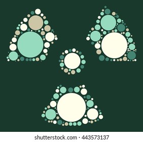 radiation shape vector design by color point