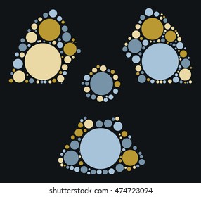 radiation shape vector design by color point