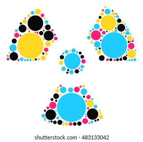 radiation shape vector design by color point