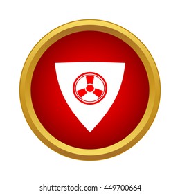 Radiation shield icon in simple style on a white background