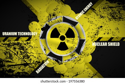 Radiation sign abstract vector background