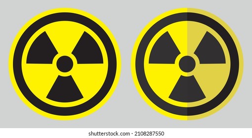 Radiation sign. Danger sign. Flat design.
