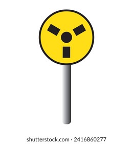 Signo de radiación. Señal de peligro. Diseño plano.