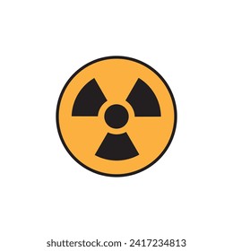 Radiation sign. Danger sign. Flat design.