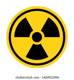 Radiation sign. Danger warning circle yellow sign