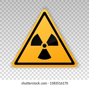 Radiation sign. Danger radiation warning, isolated on background. Radioactive contamination symbol. Radiation hazard sign. Nuclear or radio active threat. Radioactive contamination symbol. Vector icon