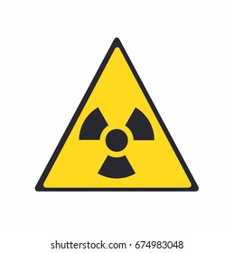 Radiation Sign. Flat Design. Vector Illustration. 
