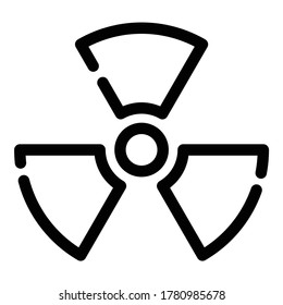 Radiation Sign Flat Icon Isolated On White Background