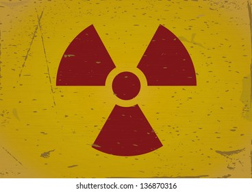Radiation sign grunge background. Vector illustration