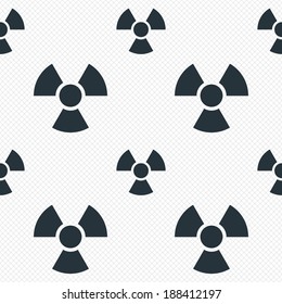 Radiation sign icon. Danger symbol. Seamless grid lines texture. Cells repeating pattern. White texture background. Vector