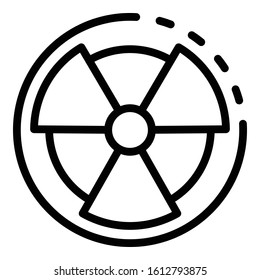 Radiation sign icon. Outline radiation sign vector icon for web design isolated on white background