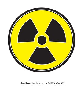 Icono de la radiación vector fondo blanco aislado.