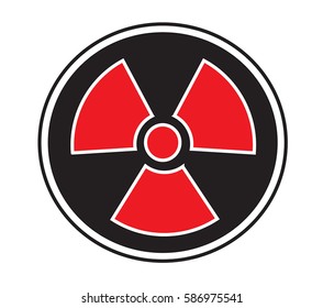 Radiationszeichen, Symbol, Vektorgrafik einzeln auf weißem Hintergrund.