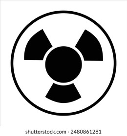 radiation sign icon vector on white background