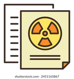 Radiation sign on Documents vector concept colored icon or logo element