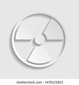Radiation sign. Paper style icon. Illustration.