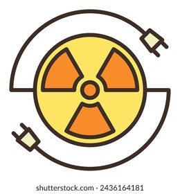 Radiation sign and Plugs vector concept colored icon or symbol