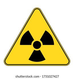Radiation sign. Radioactivity warning yellow sign.