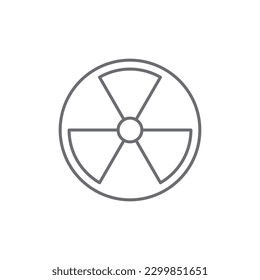Radiation sign related vector linear icon. Nuclear energy icon. Atomic power. Radioactive danger. Vector outline illustration Isolated on white background. Editable stroke