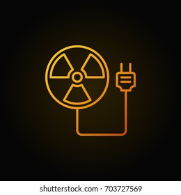 Radiation sign with socket - colorful vector icon on dark background 