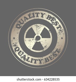 radiation sign . Stamp with text. Quality  best