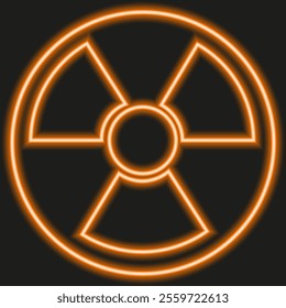  Radiation sign in the style of stalker zones neon 
