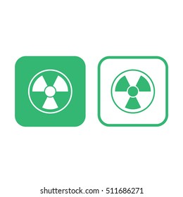 Radiation sign vector icon. Green and white
